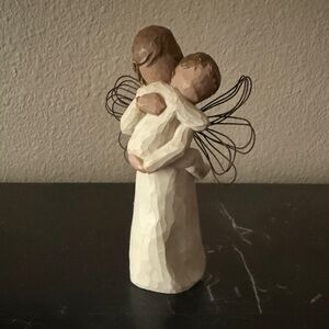Willow Tree Embrace Sculpture - Cream and Brown